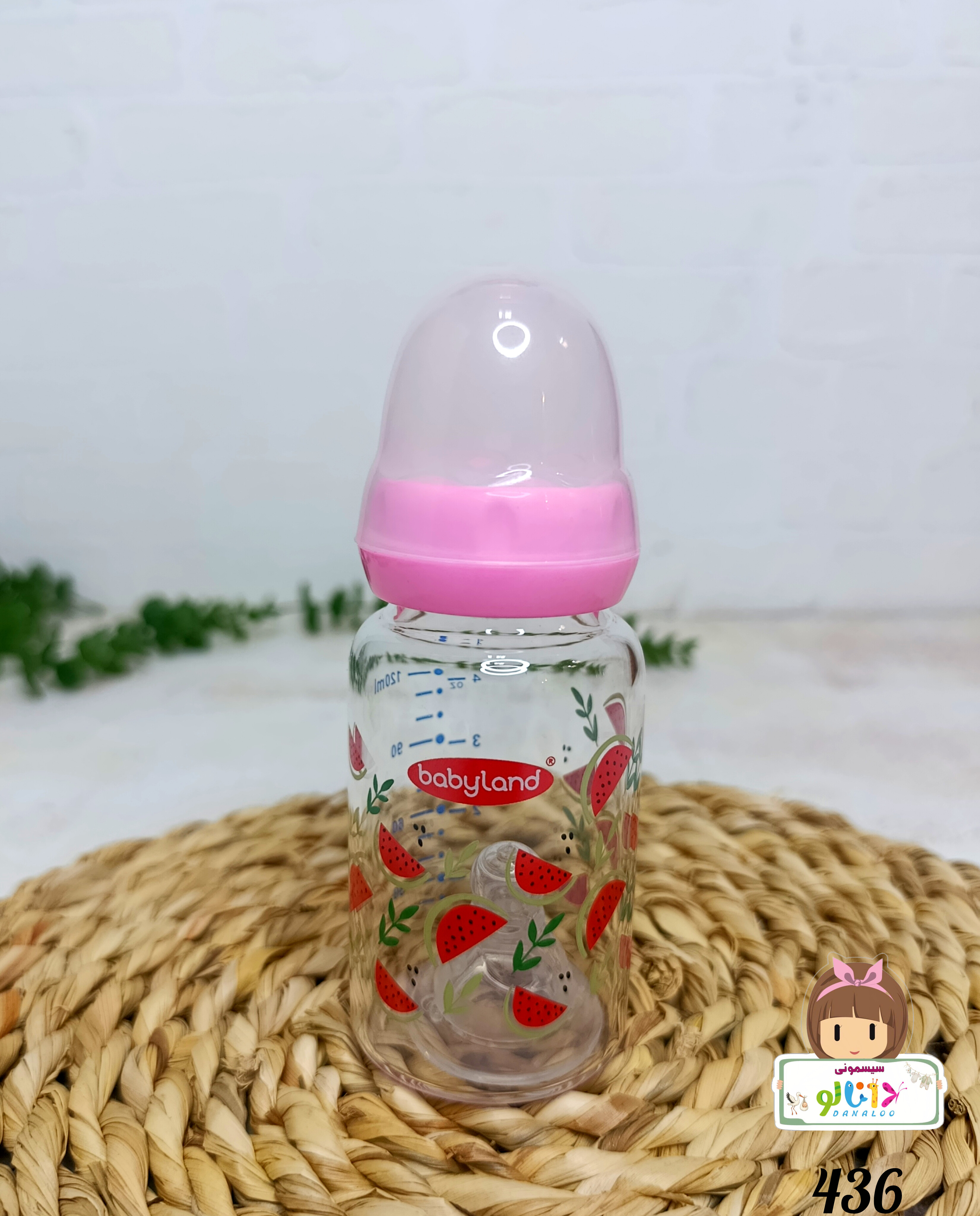 شیشه شیر پیرکس بی بی لند Baby Land کد 436 ظرفیت 120 میلی‌لیتر